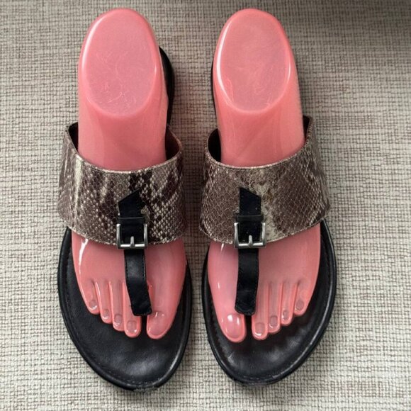 COLE HAAN Women’s Stylish Snake Skin Leather Sandals - Size 7 - Picture 5 of 5